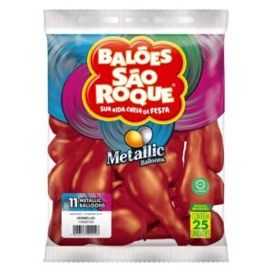 BALAO N.11 METALLIC VERMELHO 25UN SAO ROQUE