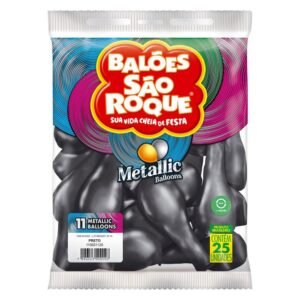 BALAO N.11 METALLIC PRETO 25UN SAO ROQUE