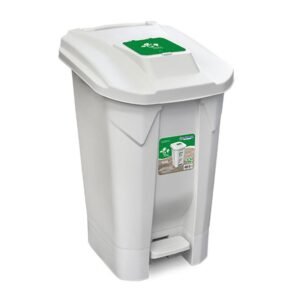 LIXEIRA 120 LTS BRANCA C/ RODA TAMPA CLICK ARQPLAST
