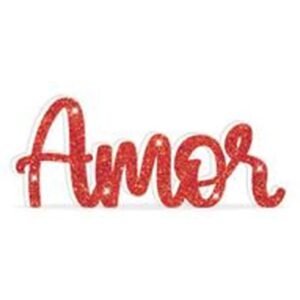 ENFEITE LETREIRO GLITTER VERM AMOR PIFFER