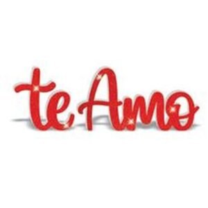 ENFEITE LETREIRO GLITTER VERM TE AMO PIFFER